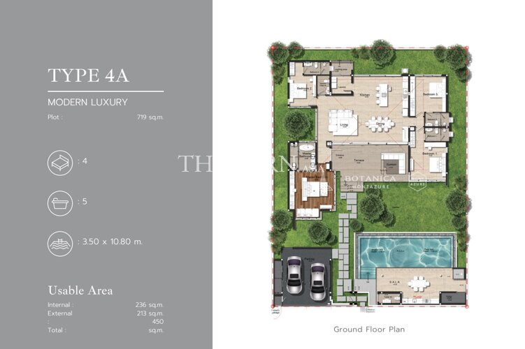 House For sale 4 bedroom 236 m² with land  in Botanica Montazure, Phuket