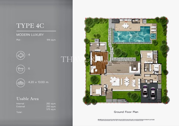 House For sale 4 bedroom 218 m² with land  in Botanica Montazure, Phuket